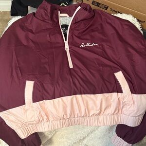 Hollister Burgundy and Light Pink Pullover